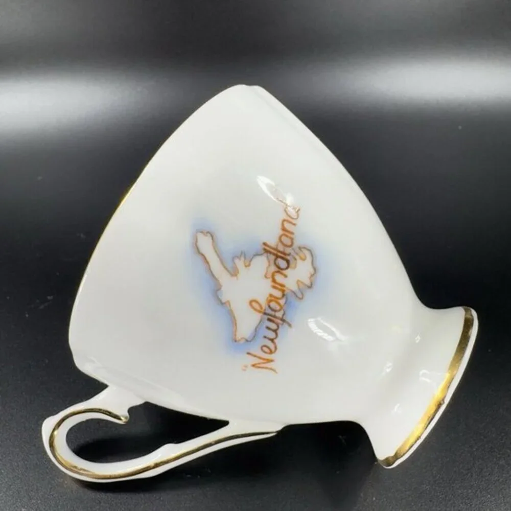 TAYLOR & KENT Newfoundland Teacup Saucer Bone China ENGLAND Set Monarch Deer VTG